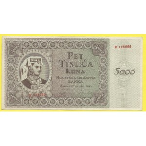 Chorvatsko. 5000 kuna 1941. s.R. Barac-H267a