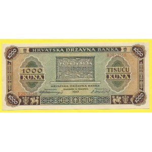 Chorvatsko. 1000 kuna 1943, s. R. Barac-H270