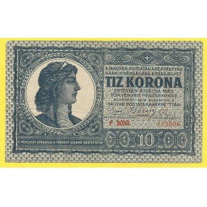 Maďarsko. 10 korun 1919. s. F2050. Kuscsik-K31a