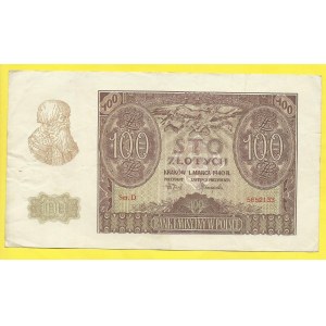 Polsko. 100 zlotych 1940, s. D. Mil.-97ab