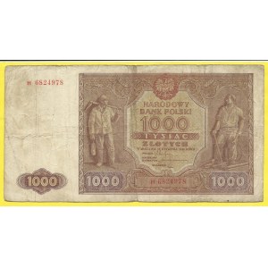 Polsko. 1000 zlotych 1946, s. H. Mil.-122a