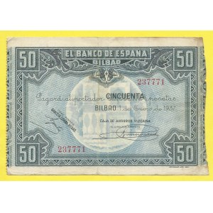 Španělsko. 50 pesetas 1937. PS-564g