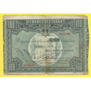 Španělsko. 100 pesetas 1937. PS-565f