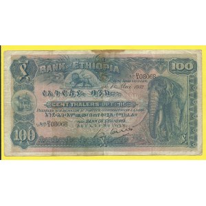 Afrika. Etiopie. 100 thalers 1932. Pick 10. špendlíkové dírky