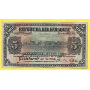 Amerika. Paraguay. 5 pesos fuertes 1923. Pick-163a