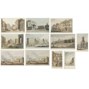 Augustus Charles PUGIN (1762-1832) - według, Widoki Londynu - 11 grafik, wyd. R. Ackermann, 1815