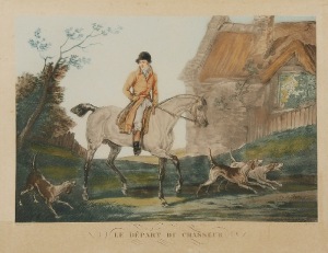 Philibert Louis DEBUCOURT (1755-1832), Carle VERNET (1758-1836), Le depart du chasseur