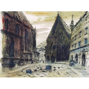 Kazimierz HOLEWIŃSKI (1904-1957), Plac Mariacki w Krakowie, 1947