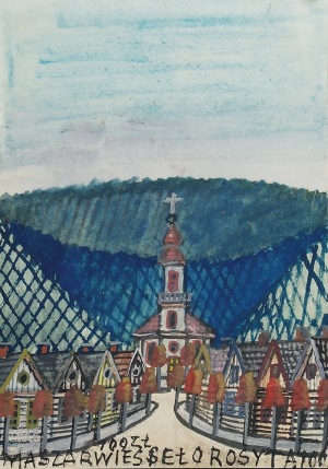 Nikifor KRYNICKI (1895-1968), Kościół u szczytu drogi