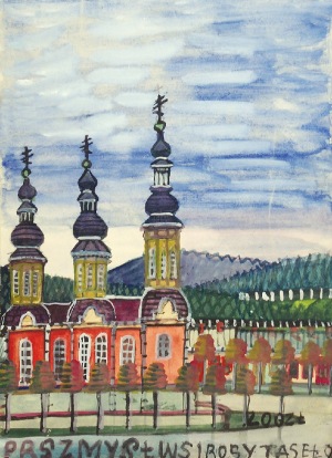 Nikifor KRYNICKI (1895-1968), Kościół z trzema wieżami