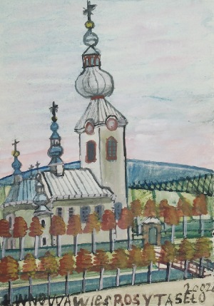 Nikifor KRYNICKI (1895-1968), Kościółek z szarą fasadą