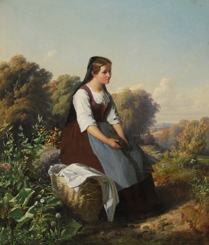 Tadeusz AJDUKIEWICZ (1852-1916), Dziewczyna z koszem, 1875