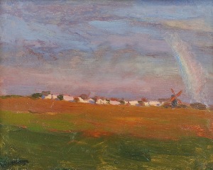 Ferdynand RUSZCZYC (1870-1936), Tęcza nad wsią, 1897-1898