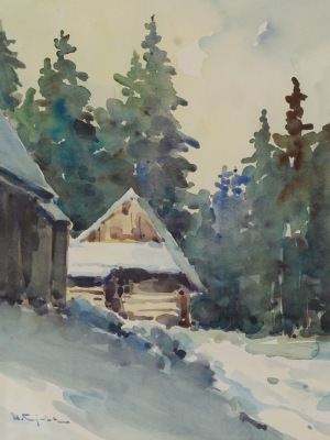 Henryk SAJDAK (1905-1995), Chata góralska zimą