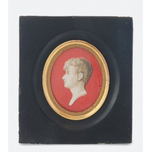 Autor nieokreślony, XIX w., Miniatura: Profil mężczyzny - en grisaille