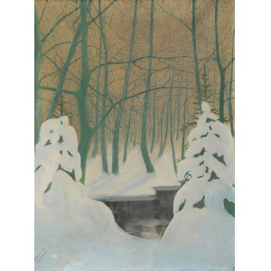 Eustachy PIETKIEWICZ (ok. 1883-1932), Zimowy las, 1907