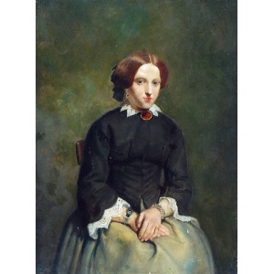 Malarz nieokreślony, francuski (?), XIX w., Portret młodej kobiety