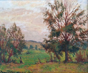 Stefan DOMARADZKI (1897-1983), Pejzaż z drzewami, 1945