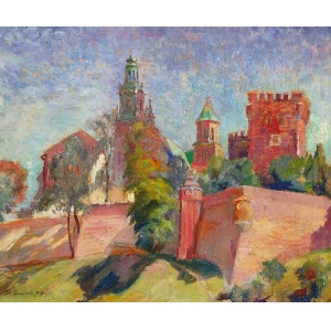 Stanisław PACIOREK (1889-1952), Widok na Wawel, 1945