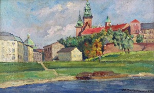 Mieczysław BIESZCZANIN (1910-1969), Widok na Wawel, 1938