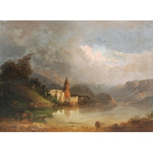Franz BARBARINI (1804-1873), Pejzaż z widokiem miasta