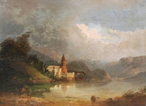 Franz BARBARINI (1804-1873), Pejzaż z widokiem miasta