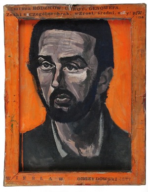 Wiesław OBRZYDOWSKI (1938-2017), Studium portretu - Portret własny artysty (praca dwustronna), 1977 / 1982