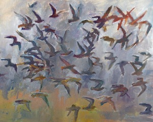 Joanna GAŁECKA (ur. 1968), Ptaki we mgle, 2017