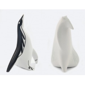 Fabryka porcelany w Ćmielowie, Dwie figurki zwierząt: pingwin i pies collie