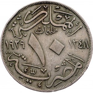 Egypt, 10 Milliemes 1929