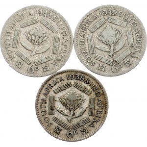 South Africa, 6 Pence 1938, 1942, 1943