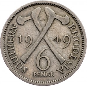 Southern Rhodesia, 6 Pence 1949