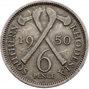 Southern Rhodesia, 6 Pence 1950