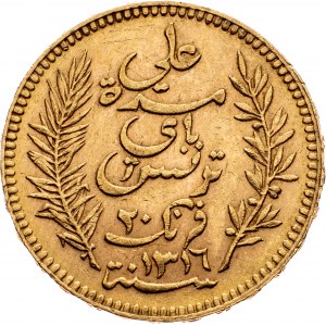 Tunisia, 20 Francs 1898, Paris