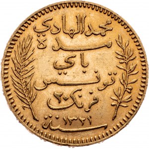 Tunisia, 20 Francs 1903, Paris
