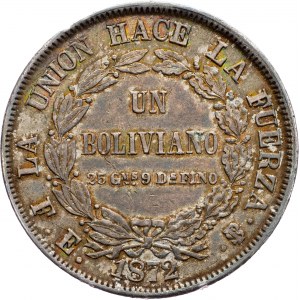Bolivia, 1 Boliviano 1872