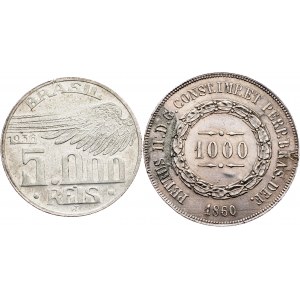 Brazil, 1000 Réis, 5000 Réis 1860, 1936