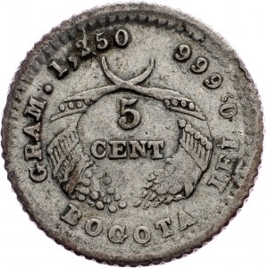 Colombia, 5 Centavos 1884