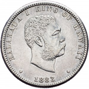 Kalakaua, 1/4 Dollar 1883, San Francisco