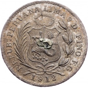 Peru, 1/2 Dinero 1912