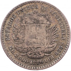 Venezuela, 1/2 Bolívar 1886
