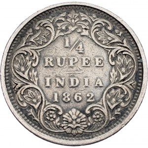 British India, 1/4 Rupee 1862