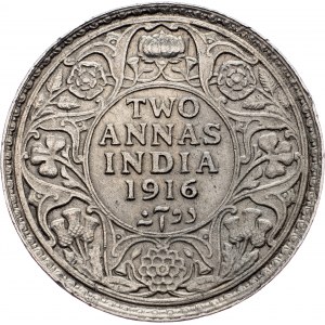 British India, 2 Annas 1916