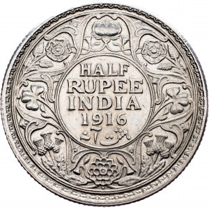 British India, 1/2 Rupee 1916