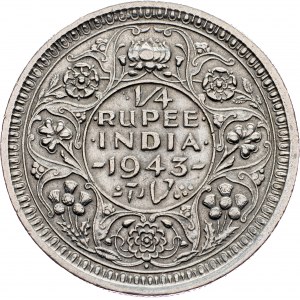 British India, 1/4 Rupee 1943