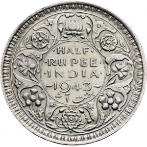 British India, 1/2 Rupee 1943