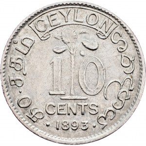 Ceylon, 10 Cents 1893