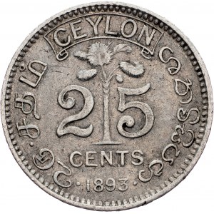 Ceylon, 25 Cents 1893