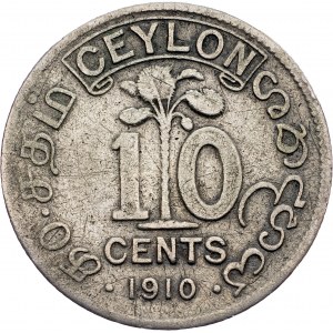 Ceylon, 10 Cents 1910