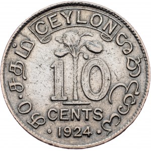 Ceylon, 10 Cents 1924